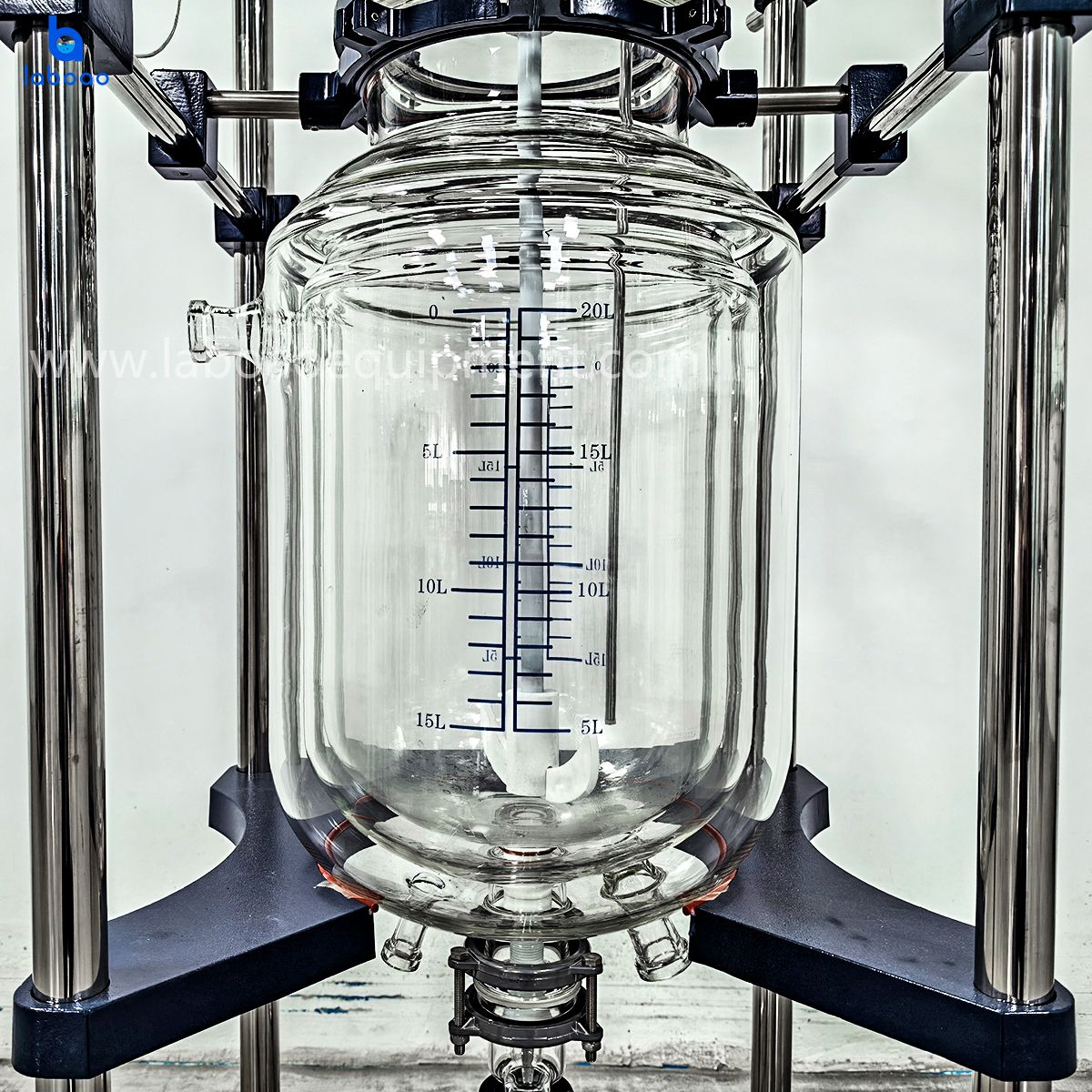 10-100L Three Layer Jacketed Glass Reactor