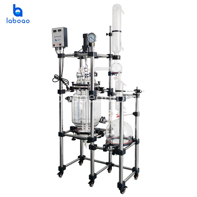 20L 30L Jacketed Glass Filtration Reactor For CBD Oil Crystallization