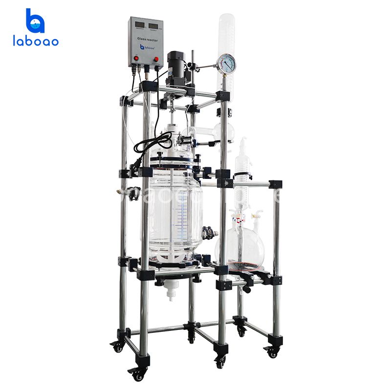 20L 30L Jacketed Glass Filtration Reactor For CBD Oil Crystallization