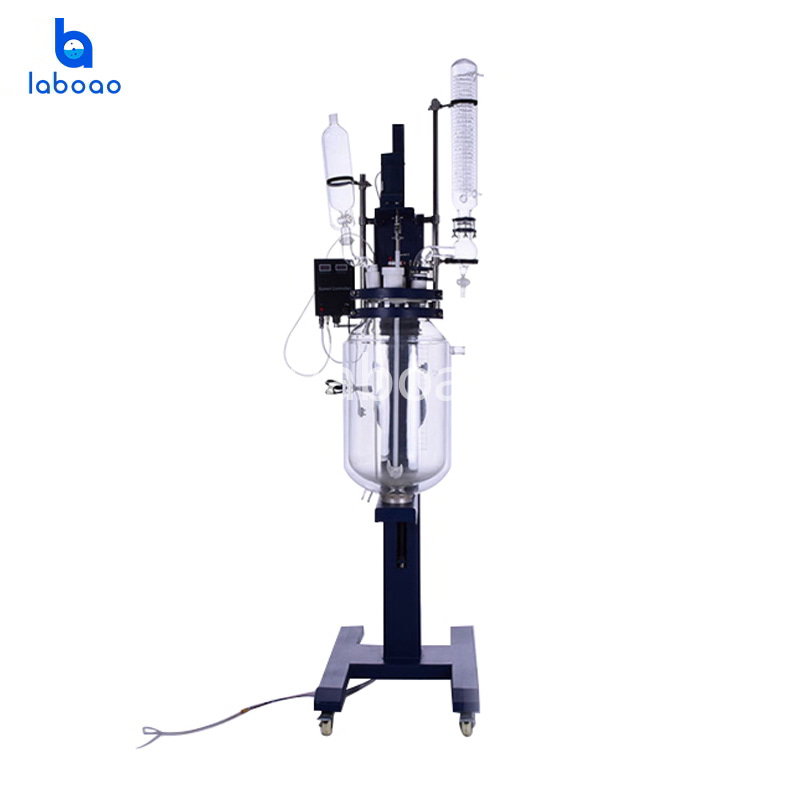 20L electric lifting jacketed glass reactor