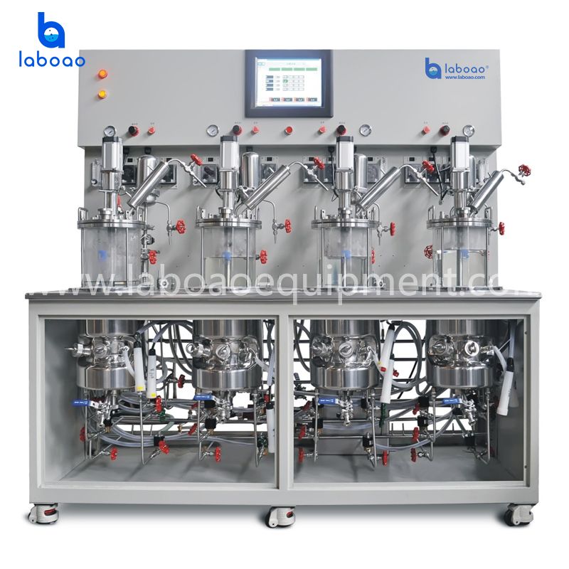 In-situ Sterilization Four Conjoined Glass Bioreactor