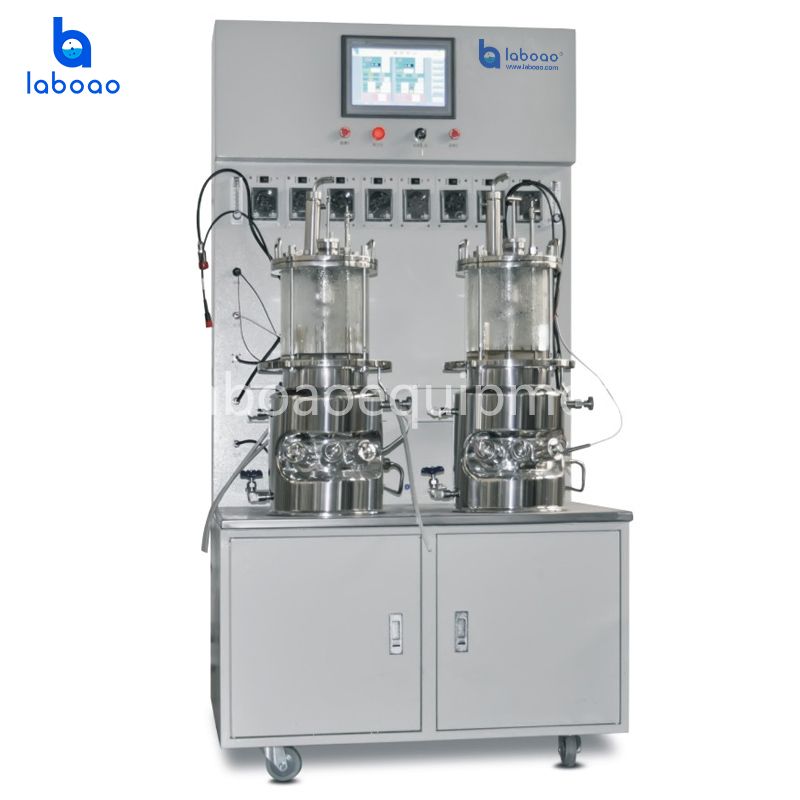 In-situ Sterilization Four Conjoined Glass Bioreactor