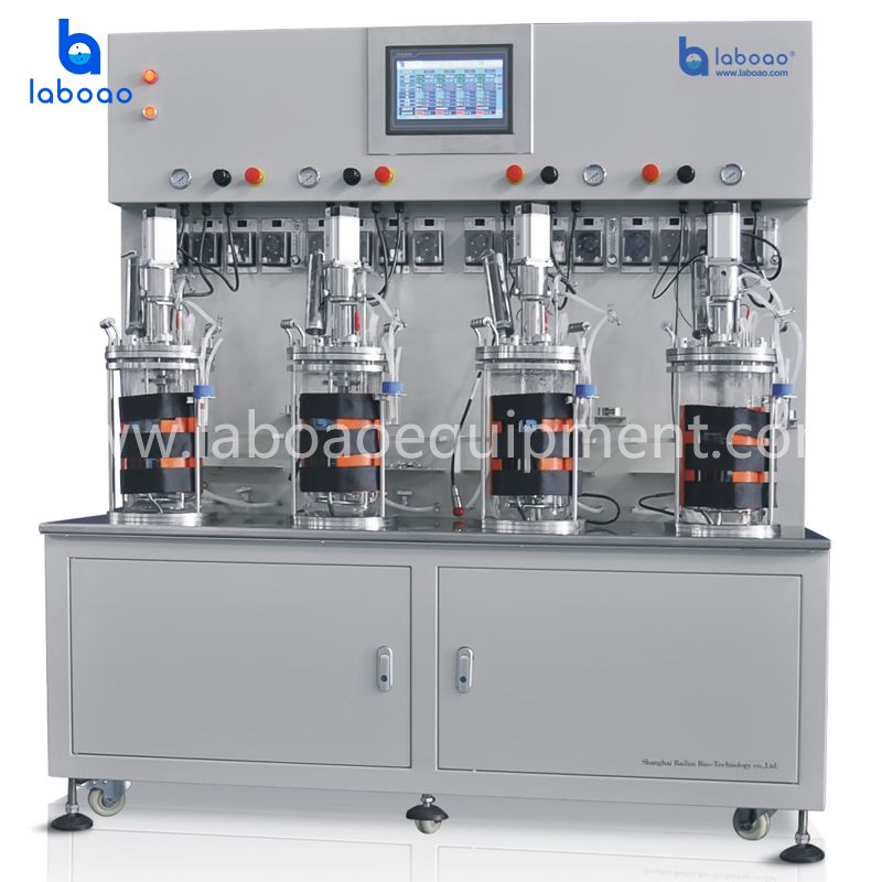 Off-site Sterilization Four Conjoined Glass Bioreactor