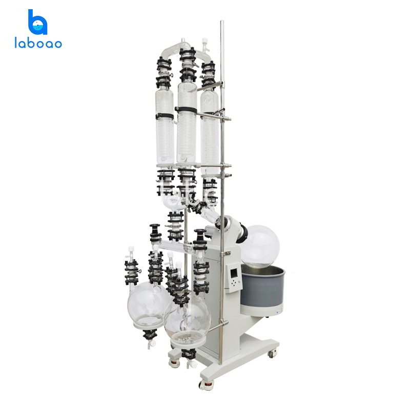 20L rotary evaporator with double condenser and receiving flasks