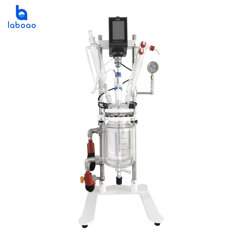 Touch Screen Small Jacketed  Glass Reactor For Lab