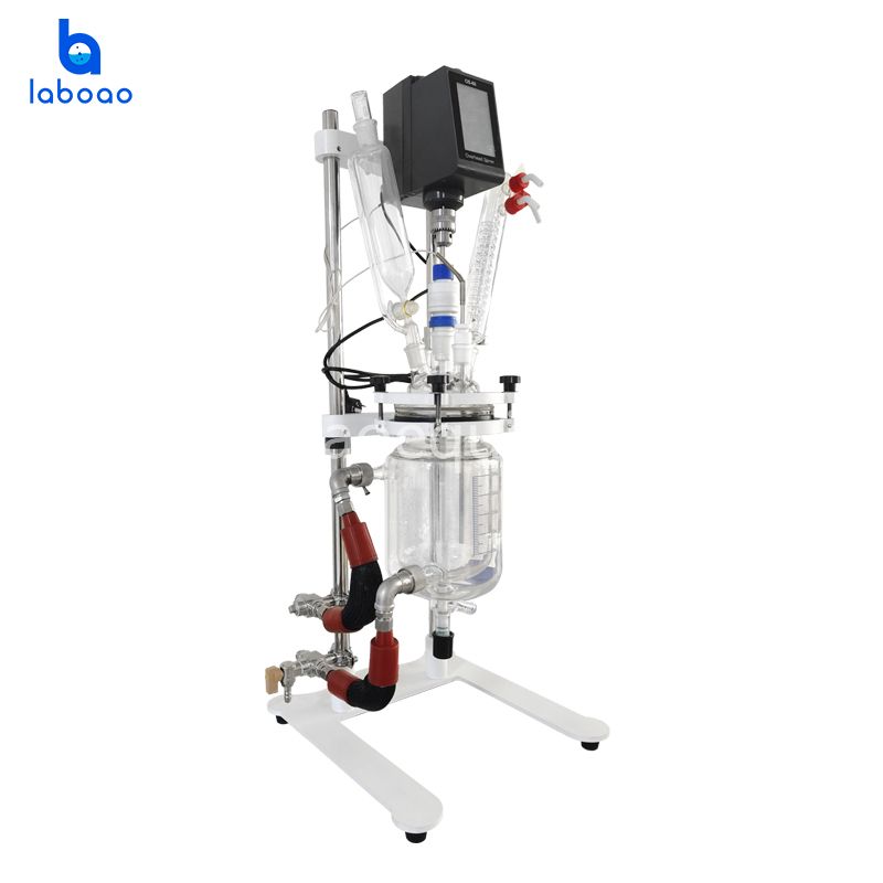 Touch Screen Small Jacketed  Glass Reactor For Lab